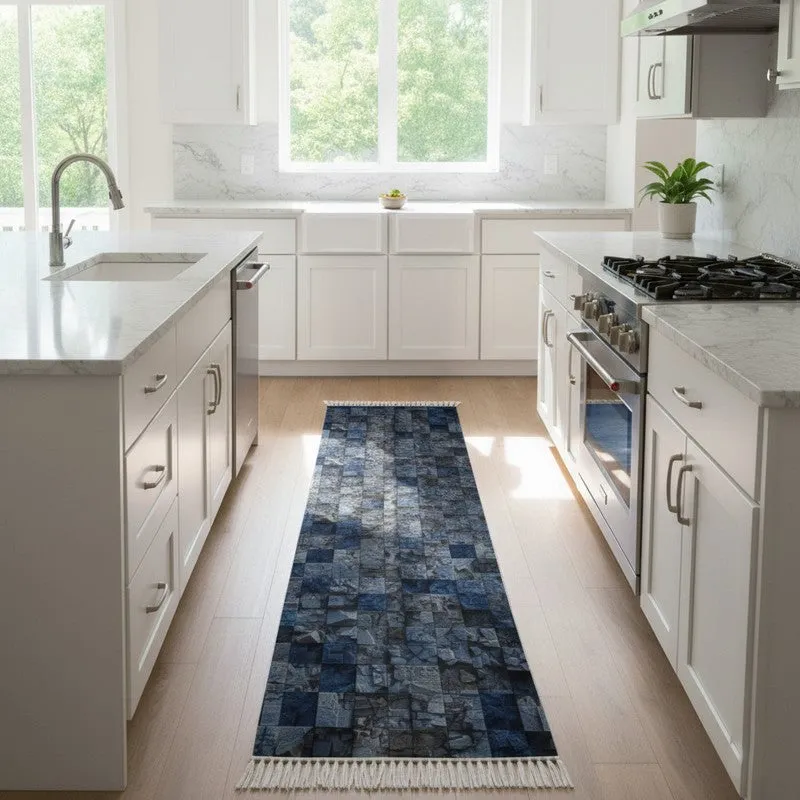 Blue Horizon 3D Plank Runner Rug media 6