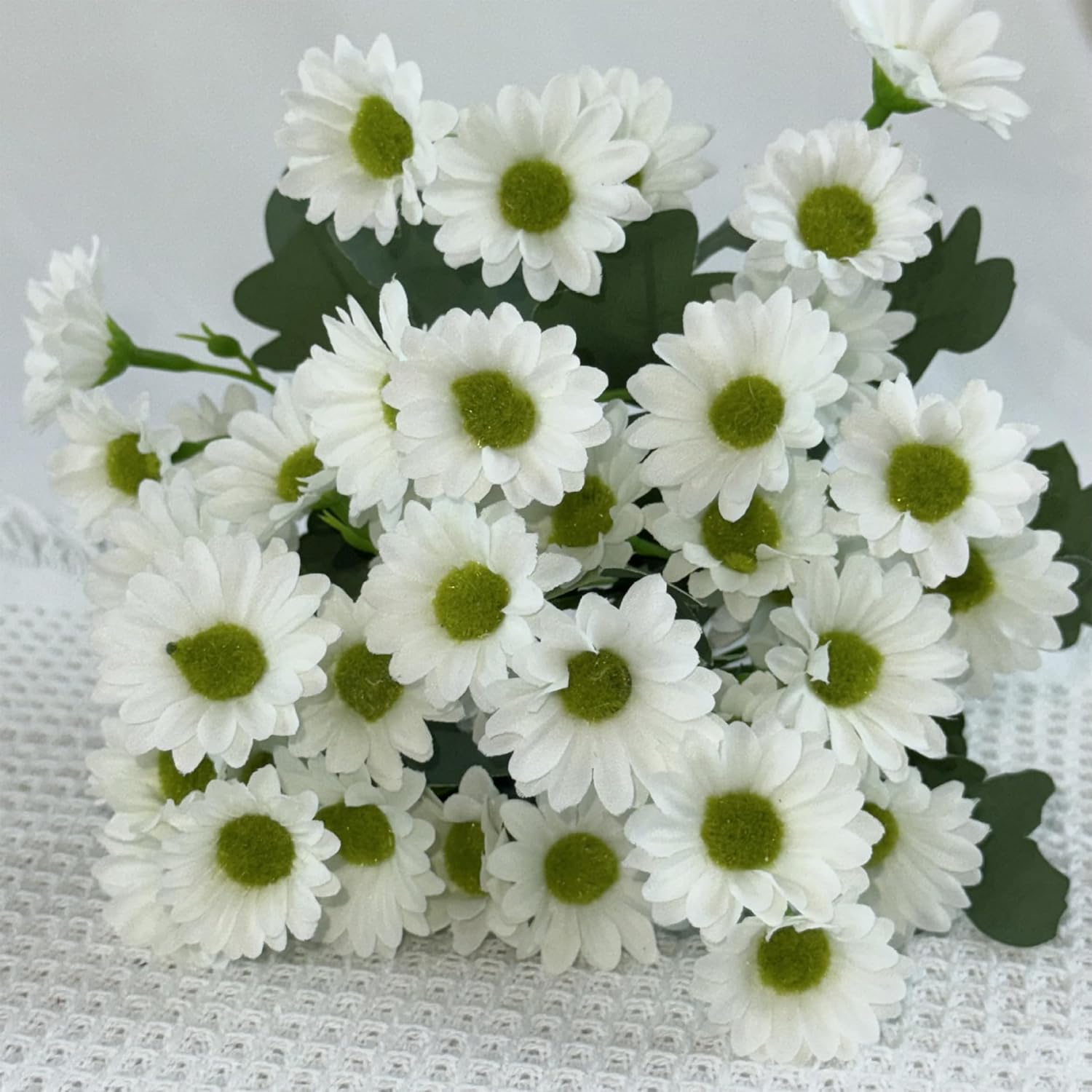Azure Daisy Artificial Flower (White) - Set of Two media 8