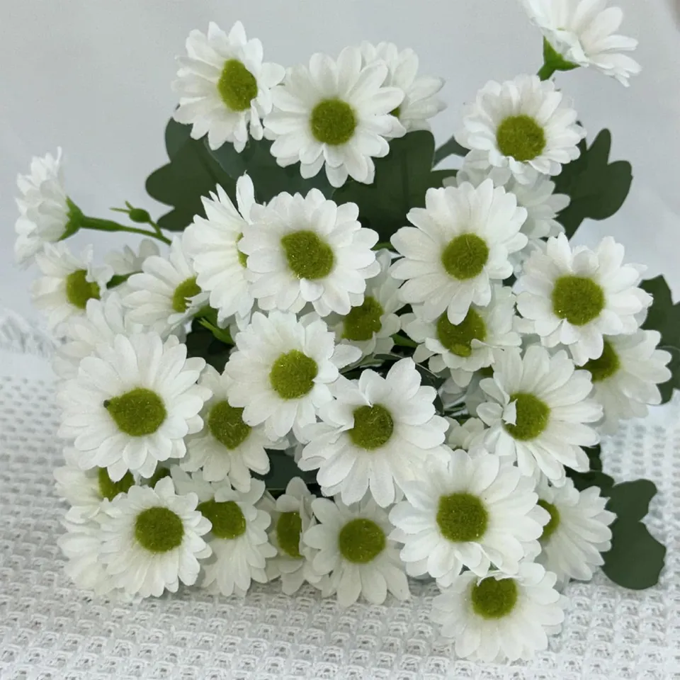 Azure Daisy Artificial Flower (White) - Set of Two media 8
