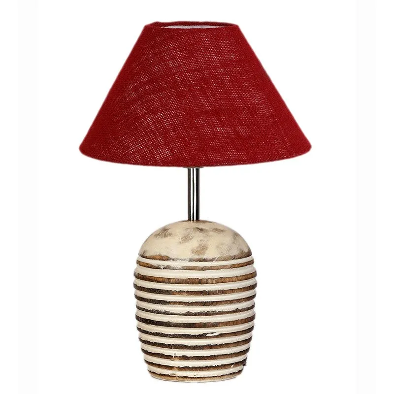 Lumexa Cotton Table Lamp With Wooden Base - Red media 5
