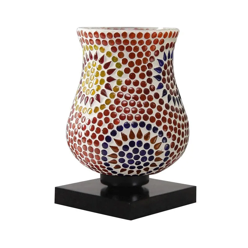 Lumet Mosaic Glass Table Lamp With Wooden Base - Multicolor media 5