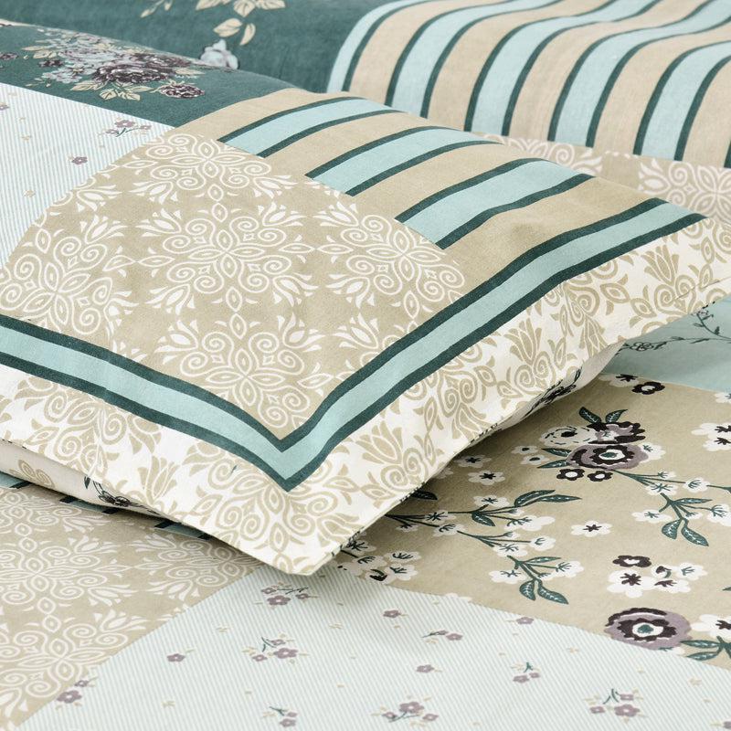 Moorah Cotton Bedsheet (Blue,White) - 160 TC media 3