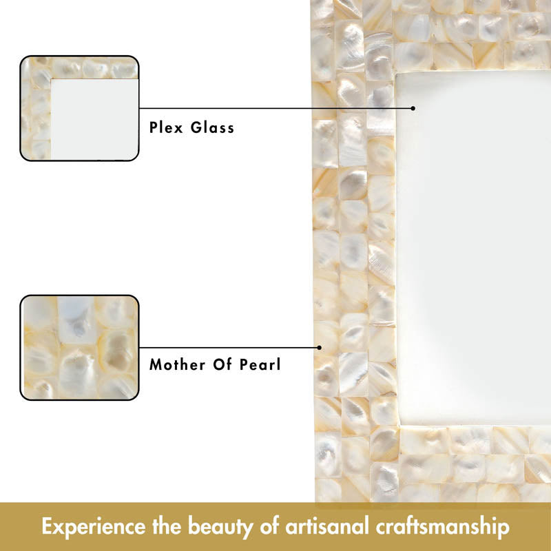 Elegant Pearl Table  Photo Frame (Off White)- Set of Two media 3