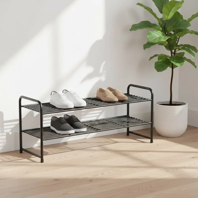 Organized Metal Shoe Rack - Black media 1