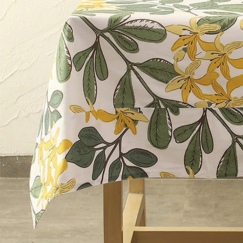 Golden Flora Cotton Table Cover media 4