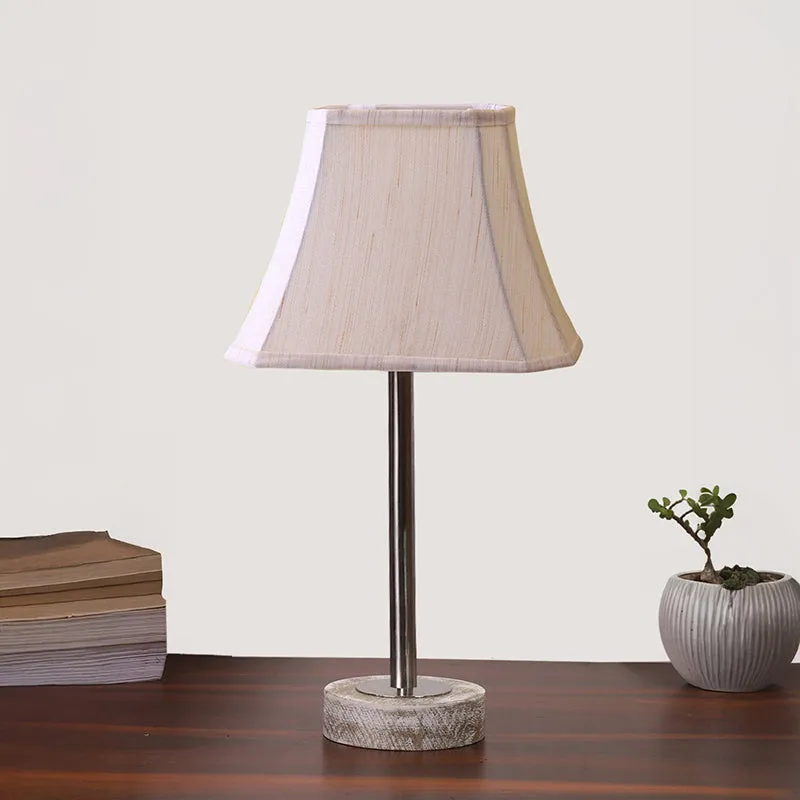 Ceylon Rodin Wooden Table Lamp - OffWhite,Silver,White media 3