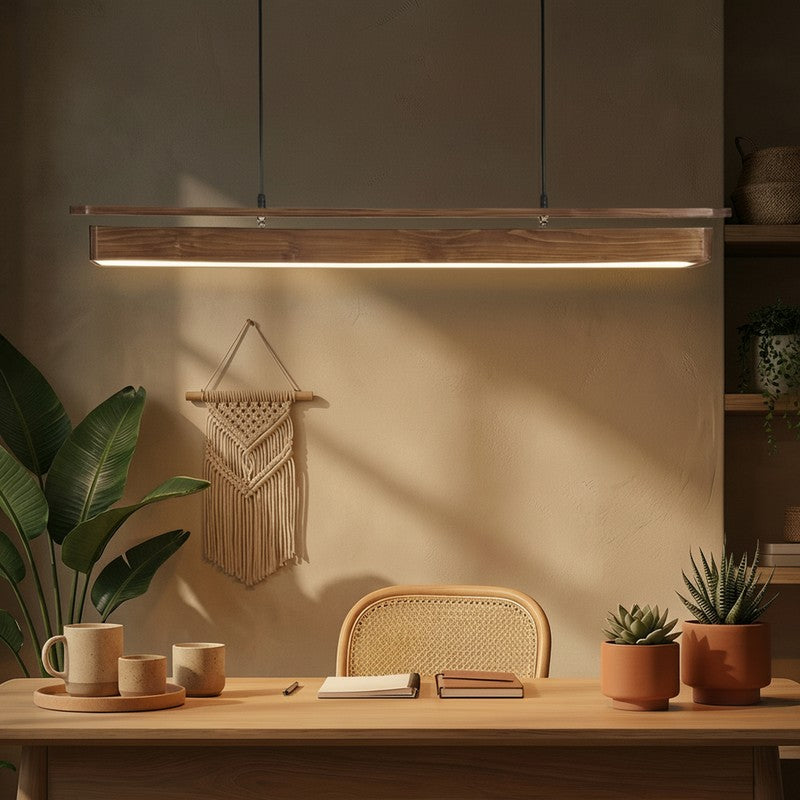 SlimRay Wooden Ceiling Lamp - Brown