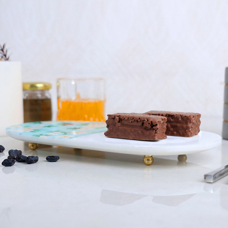 Snack Printed (Marble,Brass) Marble Platter media 3
