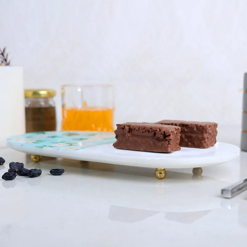 Snack Printed (Marble,Brass) Marble Platter media 3