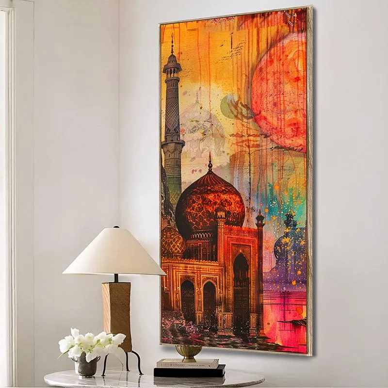 Jalwa-e-Shahi Canvas Mughal Wall Art With Frame - Brown media 2