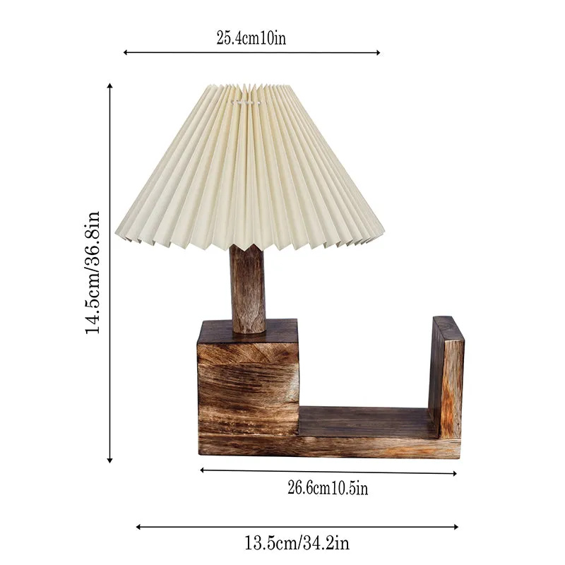 Sentry Pleated Fabric Table Lamp - Ivory,Brown media 8