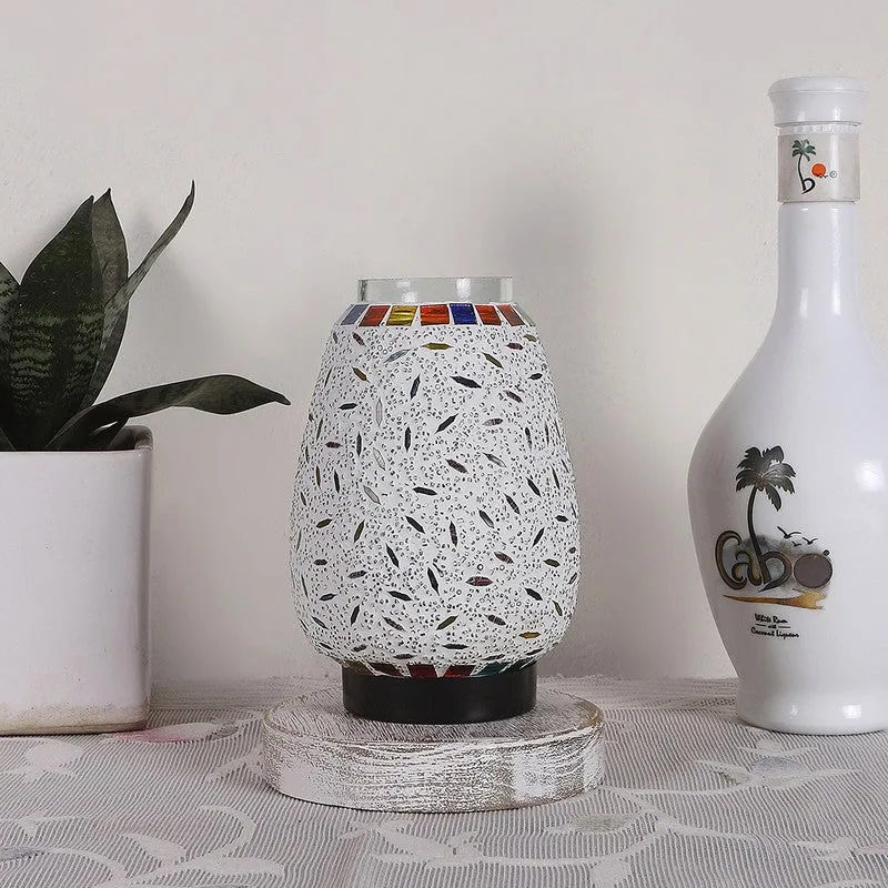 Starlia Glass Table Lamp With Wooden Base - Multicolor media 4