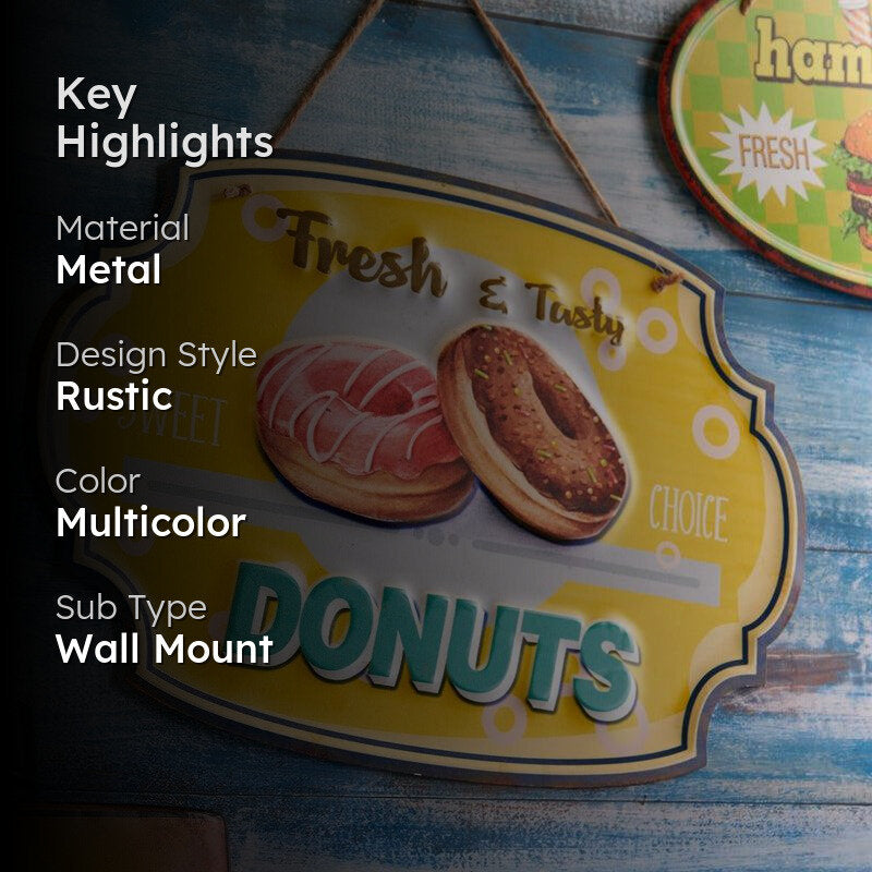 Fresh & Tasty Donuts Metal Wall Accent media 2