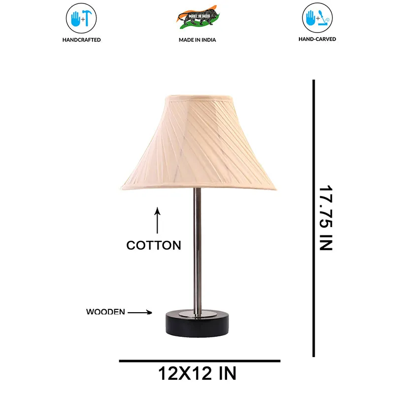 Twistra Rodin Wooden Table Lamp - OffWhite,Silver,Black media 7