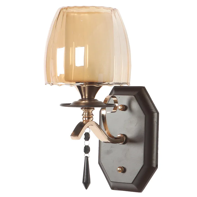 Onyxa  Iron Wall Lamp - Brown & Gold media 5