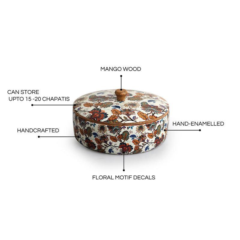 Desi Gulzar Enamelled Mango Wood Roti Box media 7