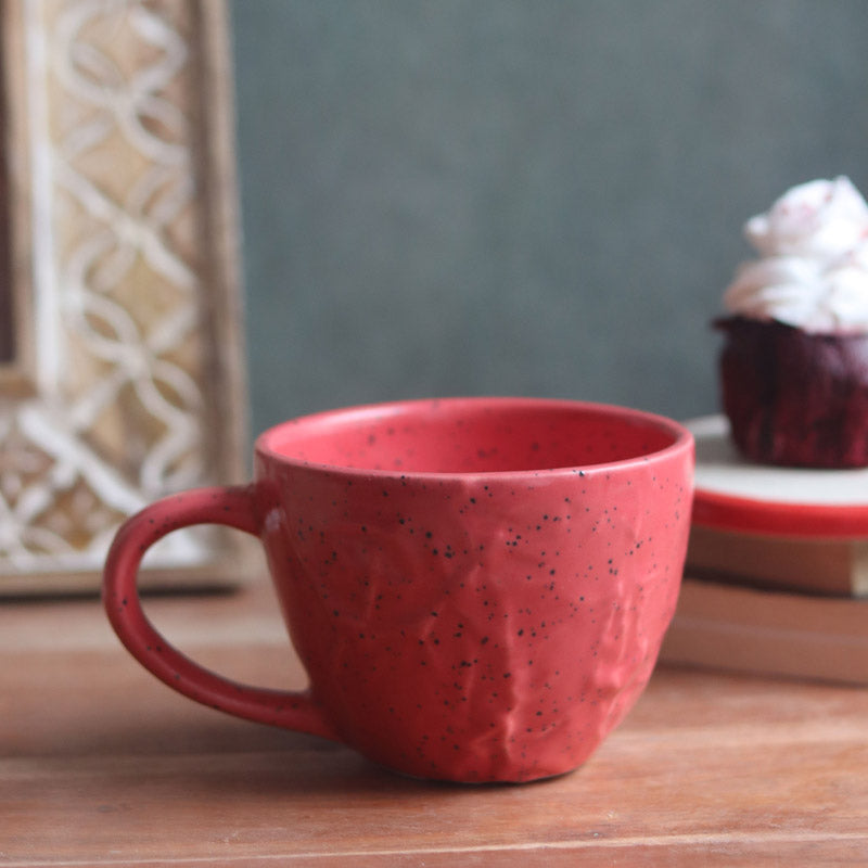 Meva Ceramic Tea Cup (230 mL)/Red) media 4
