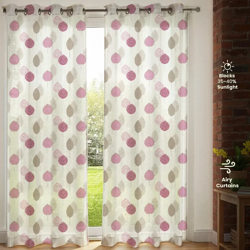 Urban Space Pinkleaf Multicolor Polyester Curtains - Set Of Two media 5