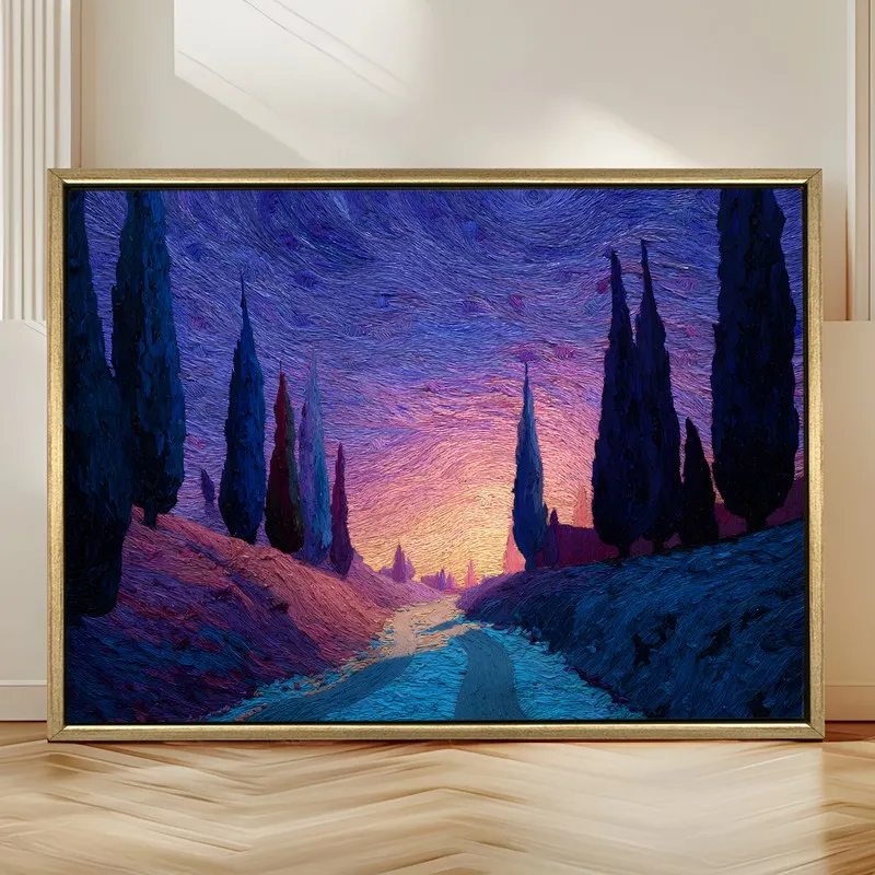 Moonlit Journey Canvas Wall Painting With Frame media 4