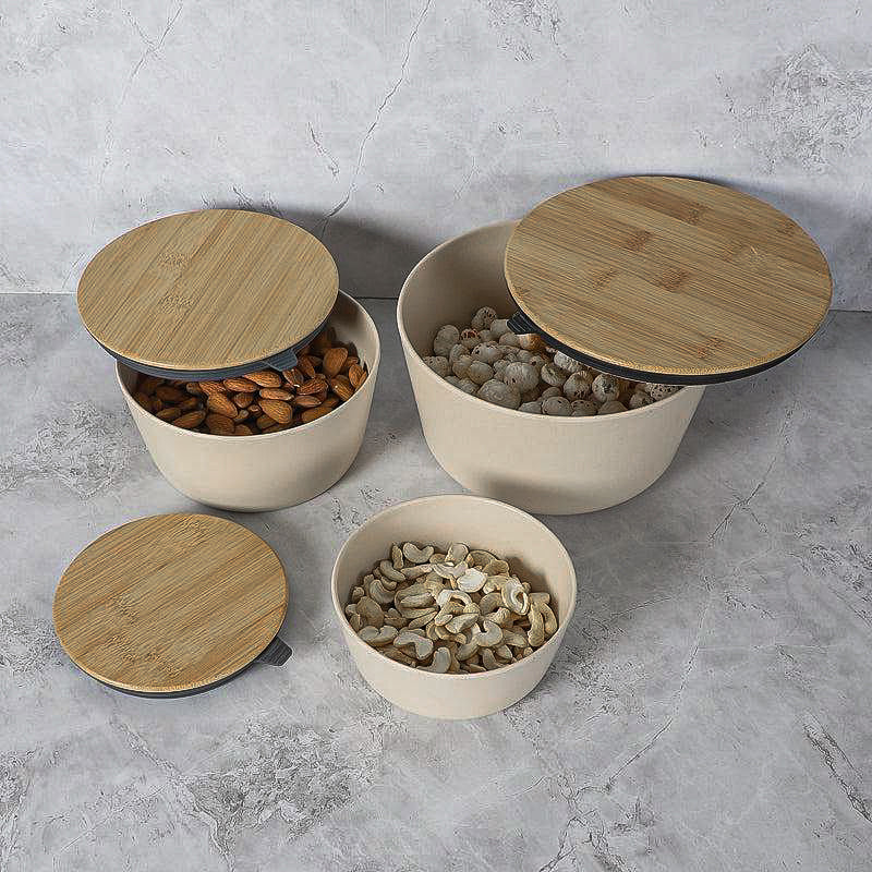 Raine Serving Bowl With Lid (Beige) - Set Of Three media 4