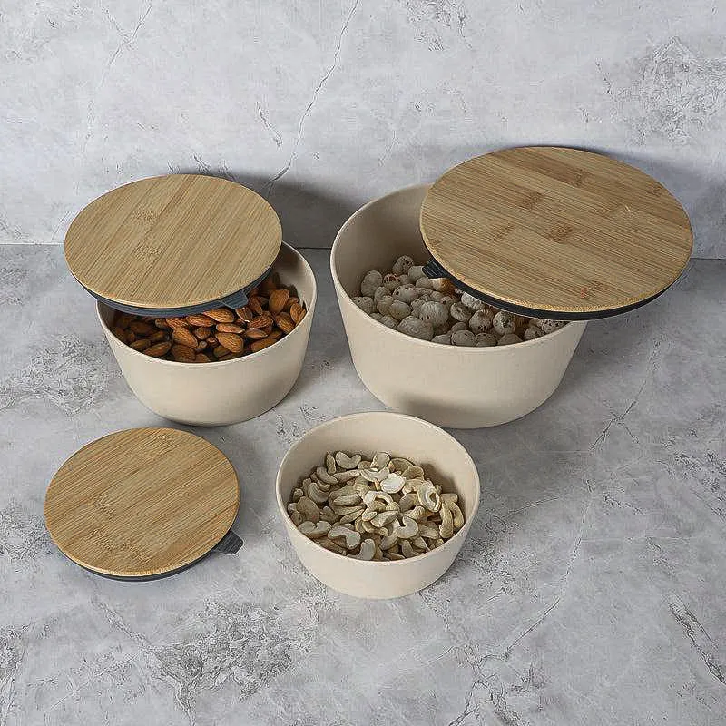 Raine Serving Bowl With Lid (Beige) - Set Of Three media 4