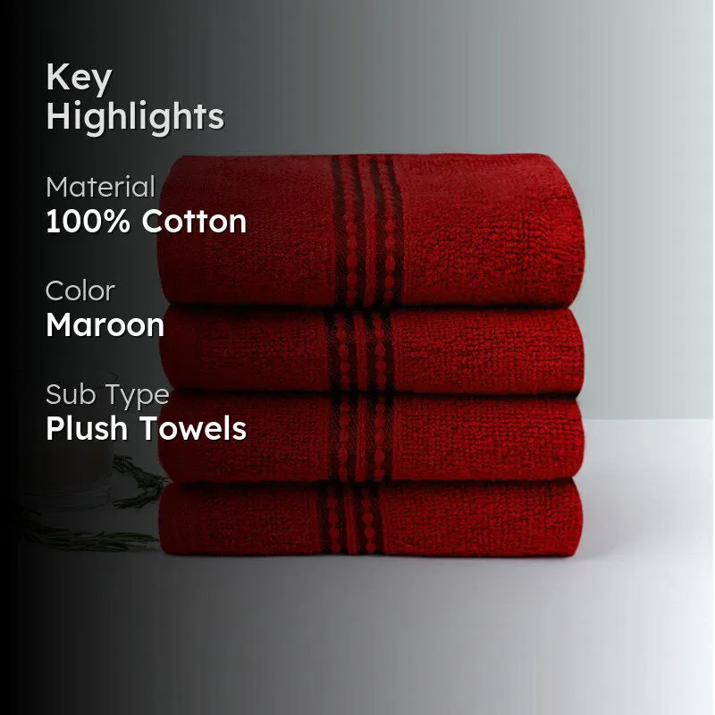 Micro Cotton LuxeDry Solid Face Towel (Red) - Set Of Four media 2