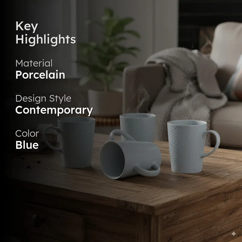 Grovia Porcelain Coffee Mug (280 mL Each) - Set Of Four media 2