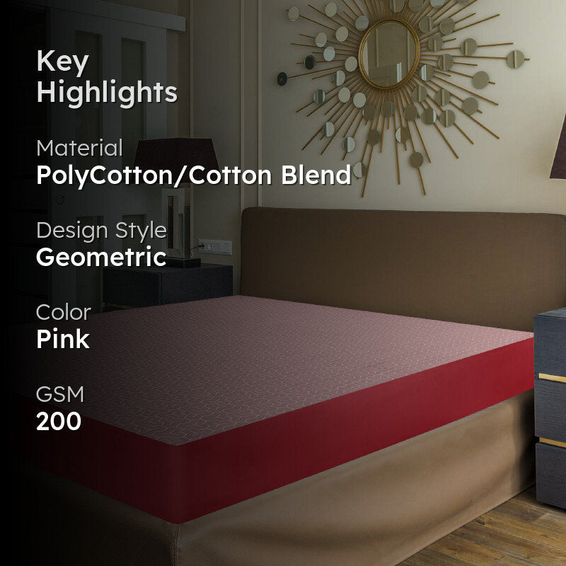 Oswal Mattress Protector - Dark Pink media 2