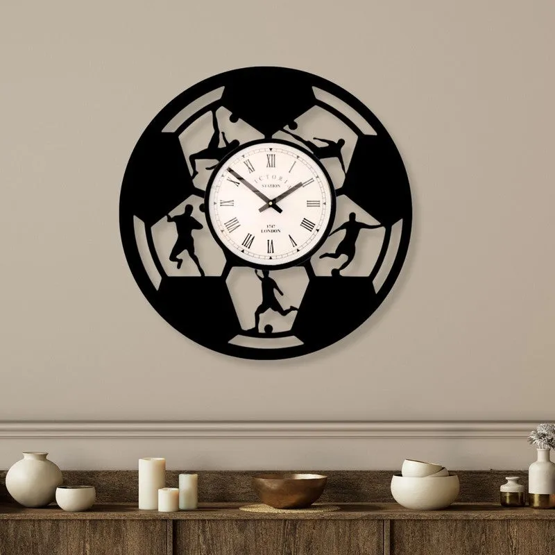 Stellaro Steel Analog Wall Clock - Black media 1