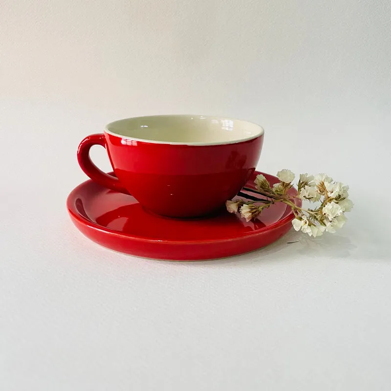 Cedar Ceramic Cup & Saucer (300 mL) - Red media 5