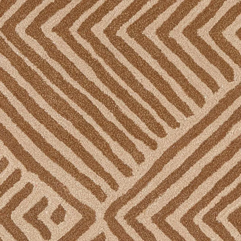 Medon Hand Tufted Geometric Wool & Nylon Carpet - Brown media 4