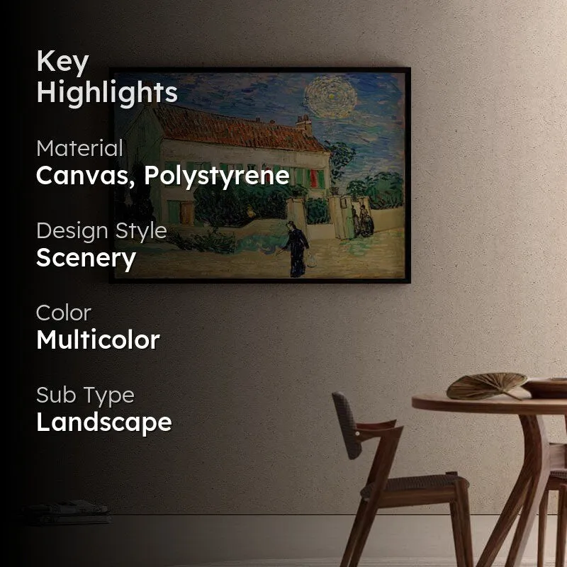 Whitehousenight By Vincent Van Gogh - Black Frame media 2