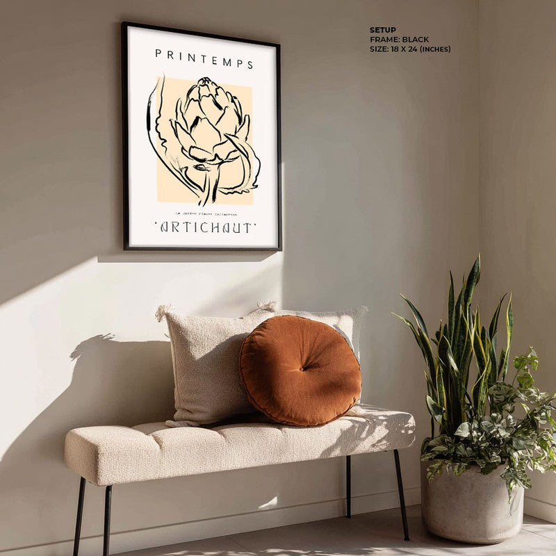 Artichaut En Fleurs Archival Canvas Wall Art - Black Frame media 4