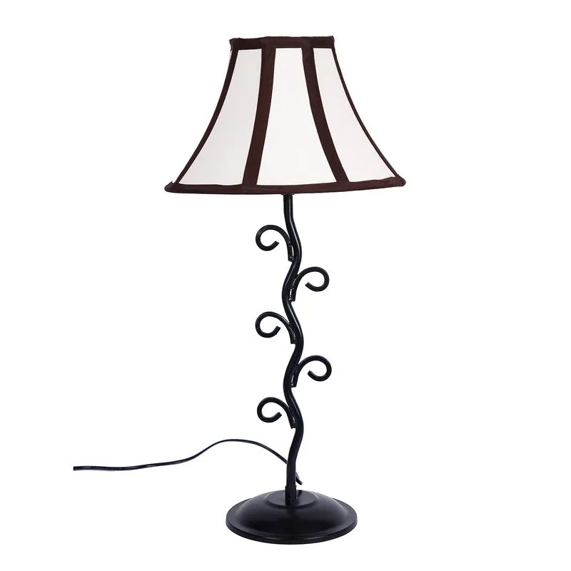 Emberraen Cotton Table Lamp With Iron Base - White media 4