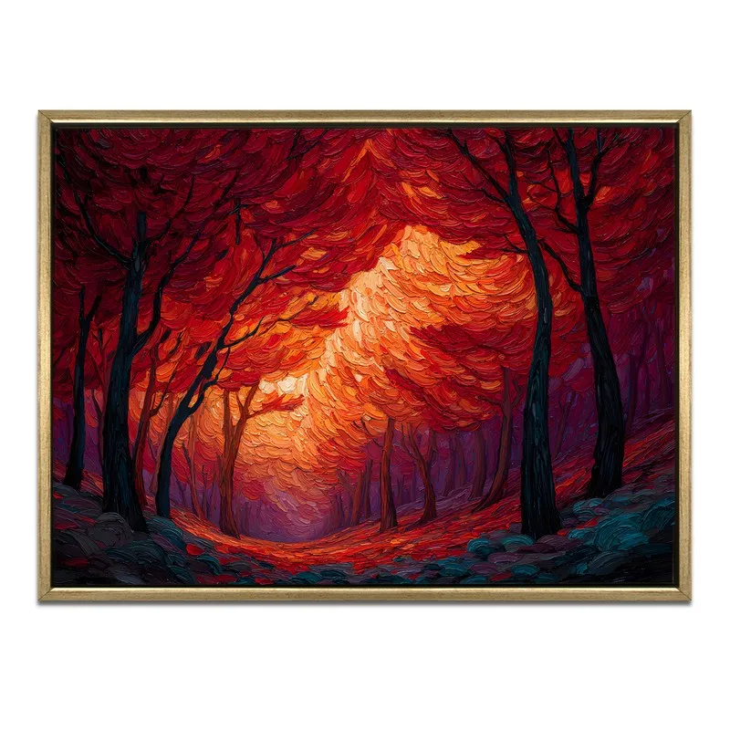 Fireleaf Forest Canvas Wall Painting With Frame media 3