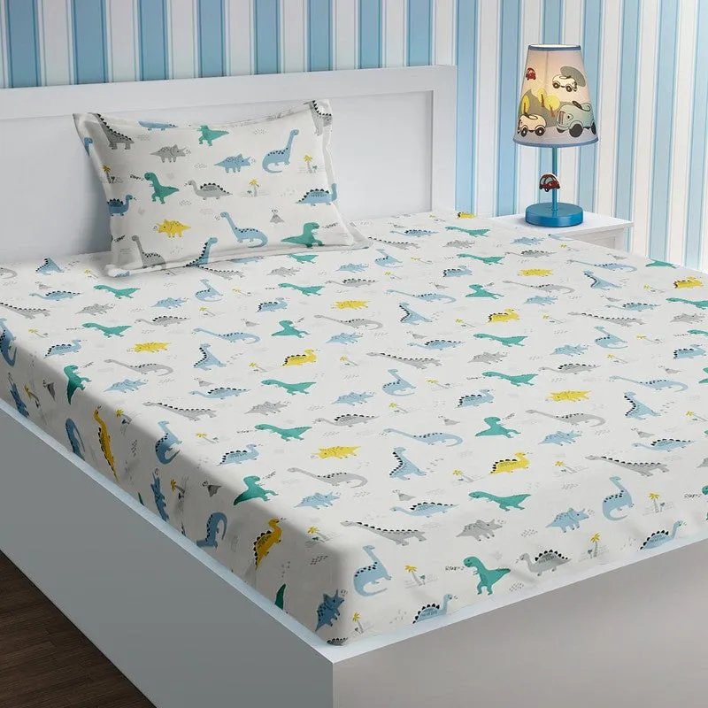 Creamy Meadow Cotton Bedsheet - 210 TC media 3