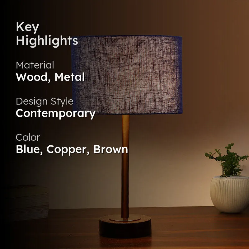 Sienna Rodin Wooden Table Lamp - Blue media 2