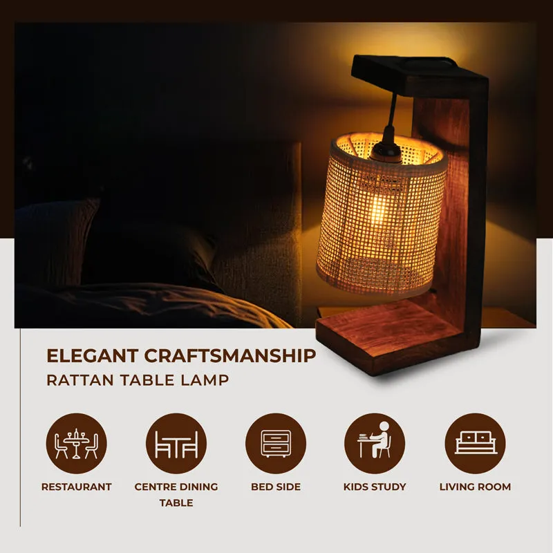 KyotoLit Rattan Table Lamp - Beige,Brown media 6