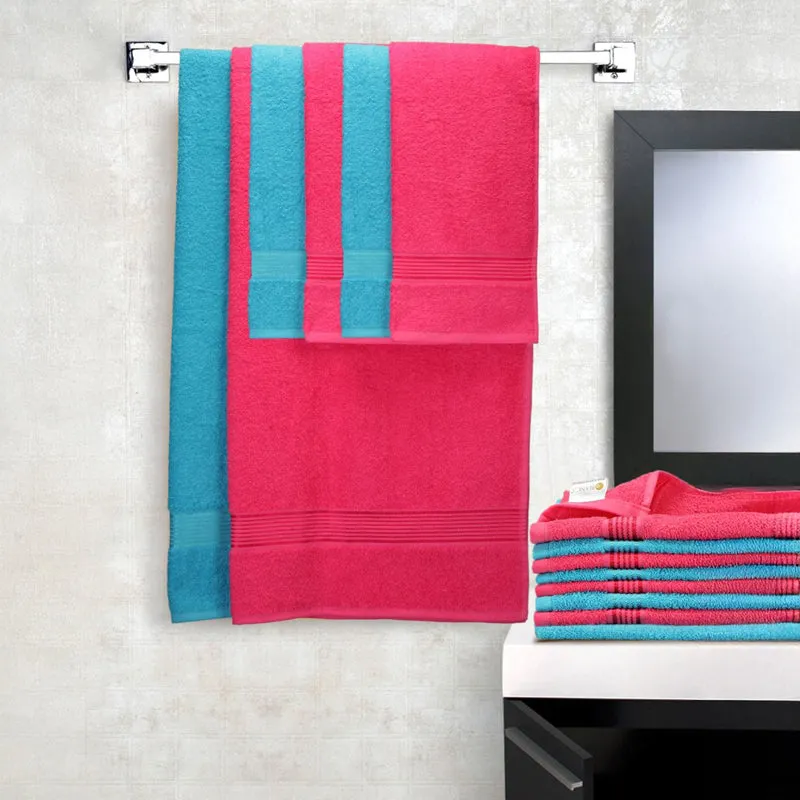 Comfora Towel Set (Sky Blue,Pink) - Fourteen Piece Set media 3