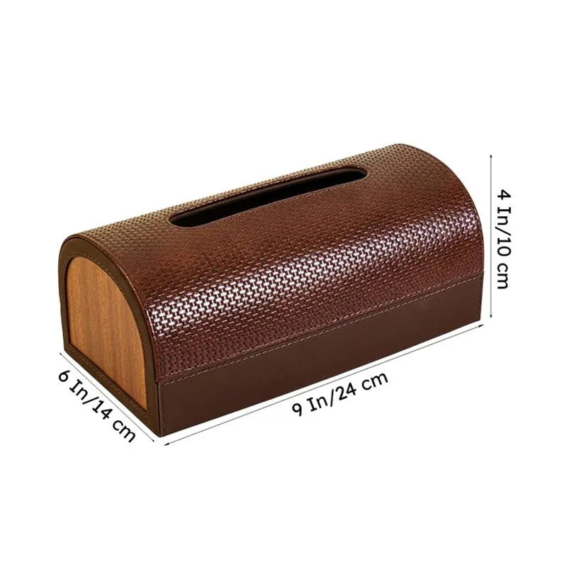 Tishue Faux Leather Tissue Box - Brown media 9