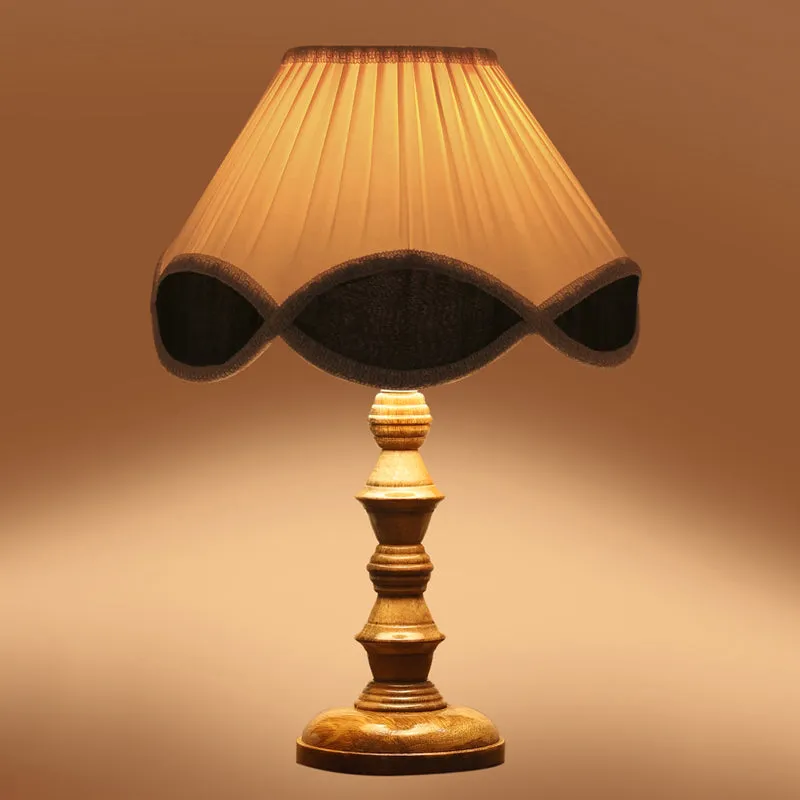 Valencia Timber Wooden Table Lamp - White,Brown media 5