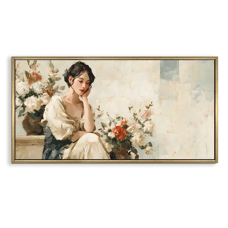 Floral Reverie Canvas Wall Painting With Frame media 3