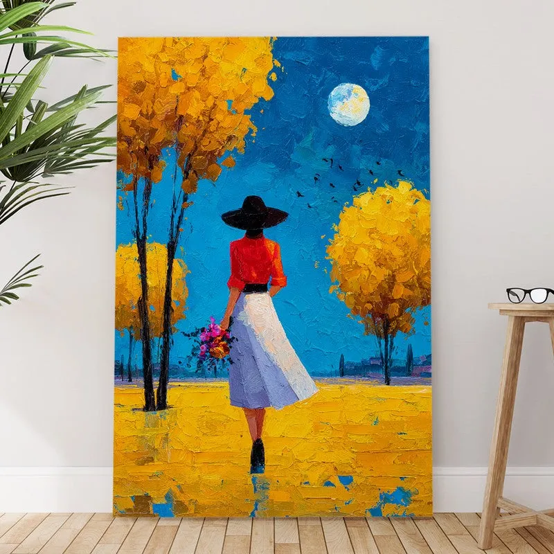 Silent Walk Under the Moon Canvas Wall Art media 6