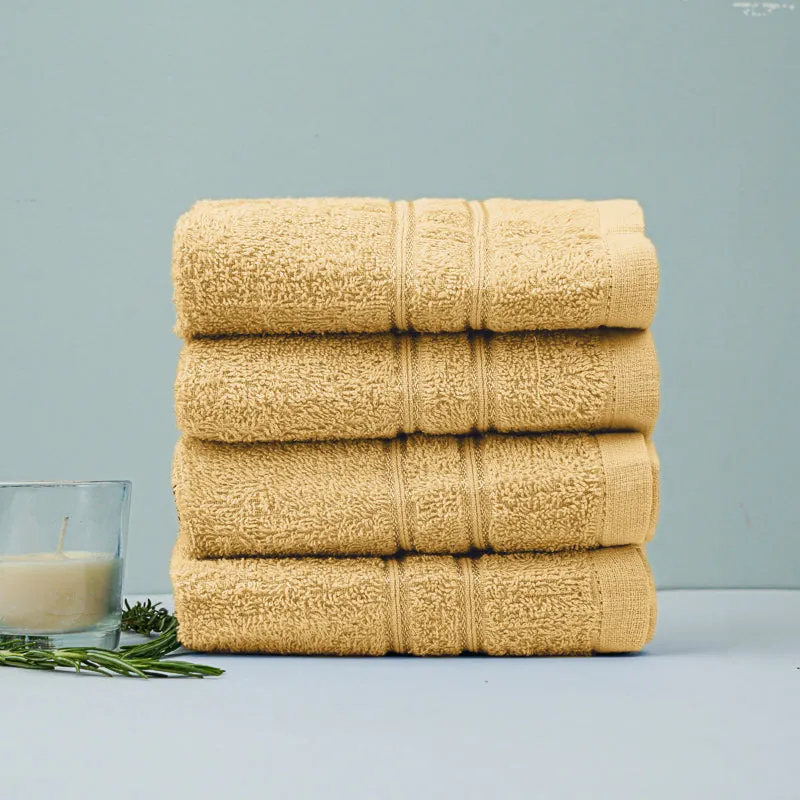 Micro Cotton LuxeDry Soothe Face Towel (Beige) - Set Of Four media 1