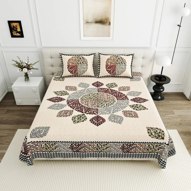 Gulnaar Spread Cotton Bedsheet (Maroon) - 160 TC media 1