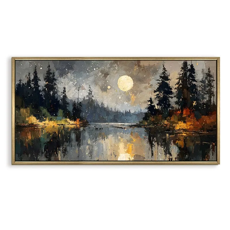 Silent Pines Canvas Wall Painting With Frame media 3