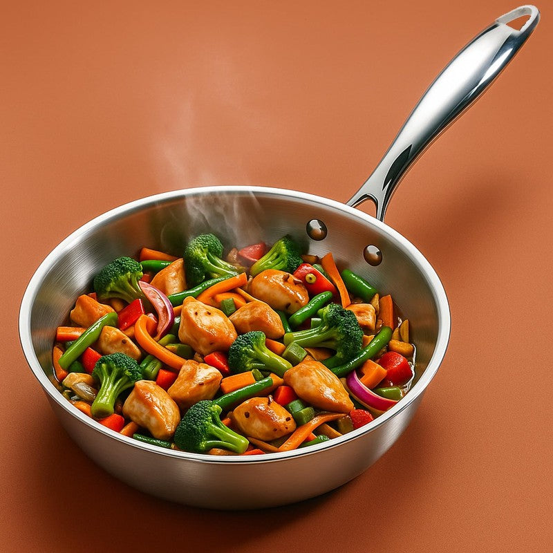 Solara Stainless Steel Frying Pan with Handle (1700 ML) - 22 CM media 3