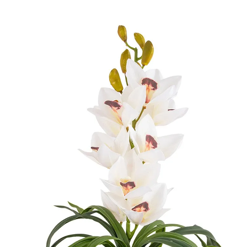 AarviDecor Ivory Orchid Silk Artificial Plants media 6
