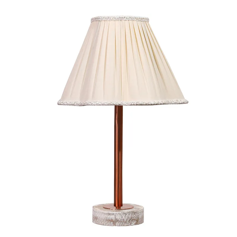Pleatra Rodin Wooden Table Lamp - White,Copper media 4