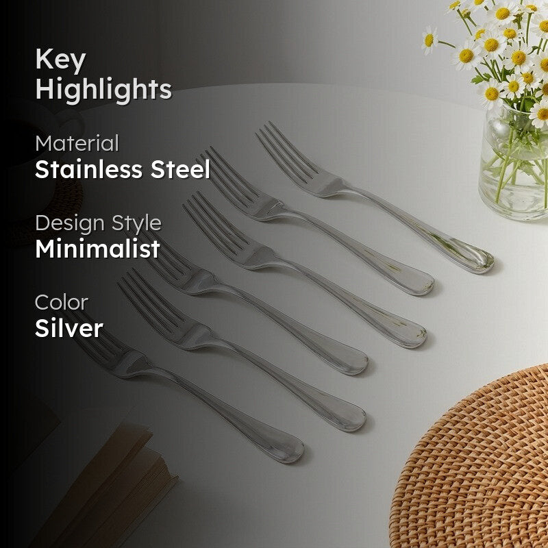 Baguette Stainless Steel Fork Set - Set of Six media 2